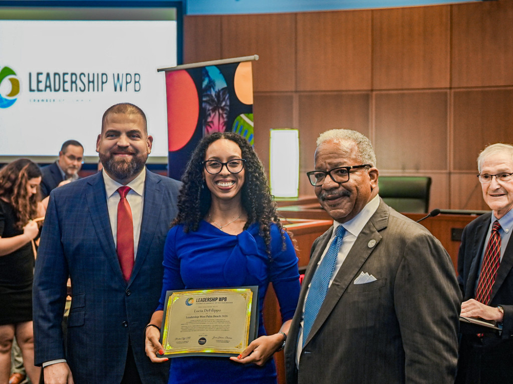 Jones Foster Attorney Lucia DeFilippo Presented with Leadership West Palm Beach 2026 Graduation Certificate