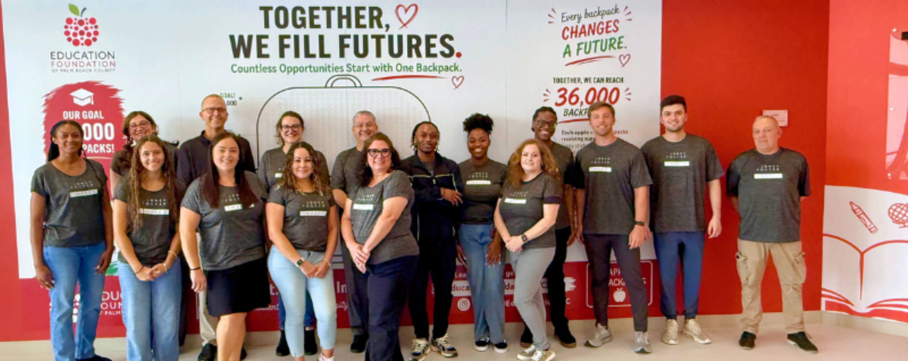 Jones Foster Impact Team at Education Foundation Backpack Build